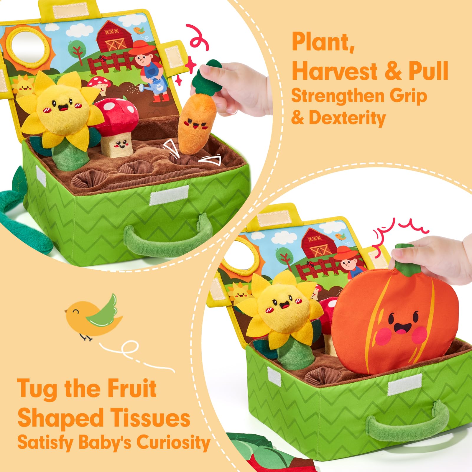 Hahaland plush apple invites visual focus and tactile exploration.