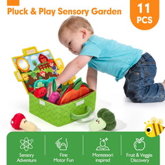 Hahaland plush carrot provides soft texture for little hands and exploration.
