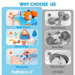 Hahaland soft carry bag with mirror supports self-recognition and curious play