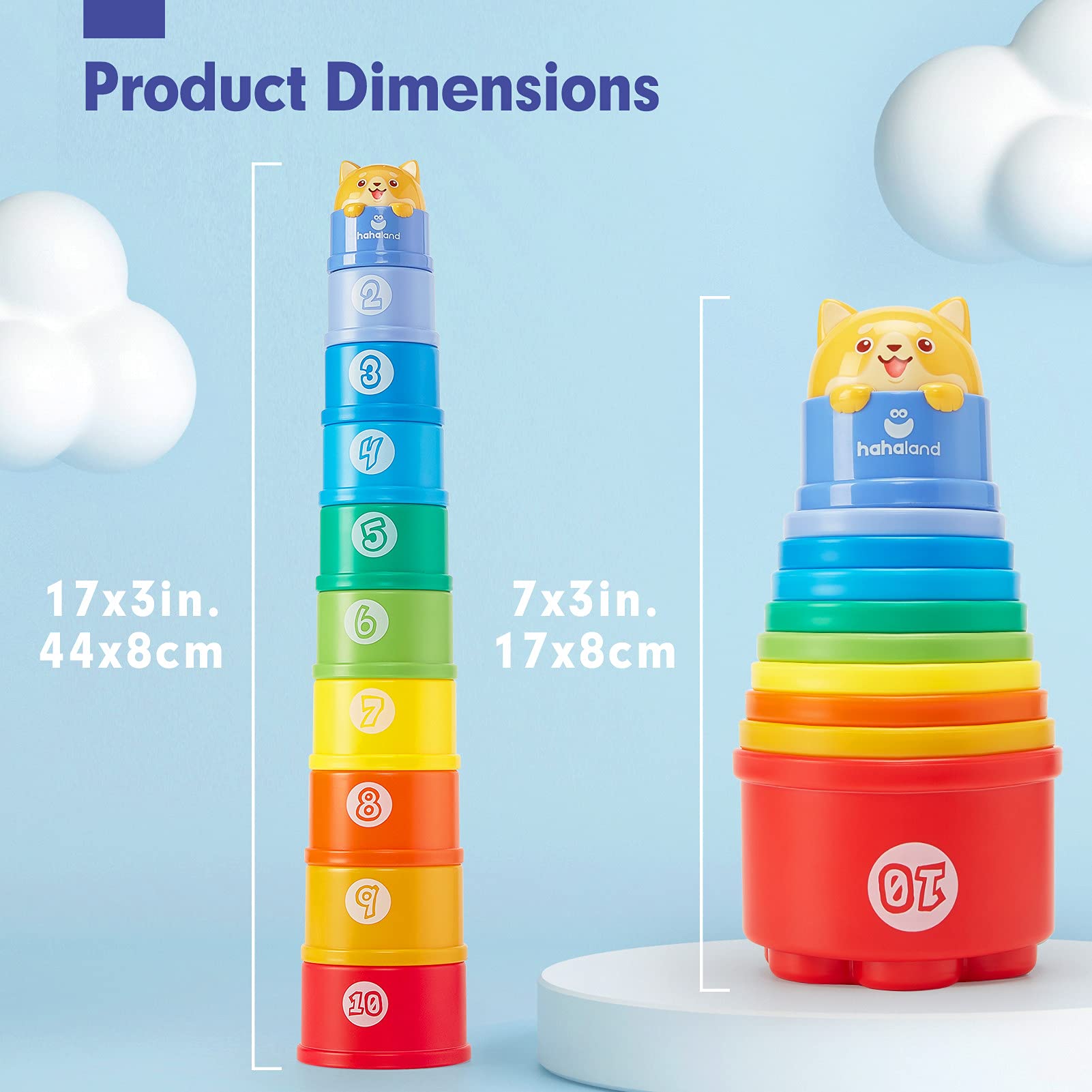 Hahaland stacking cups stackable storage keeps toys organized and ready