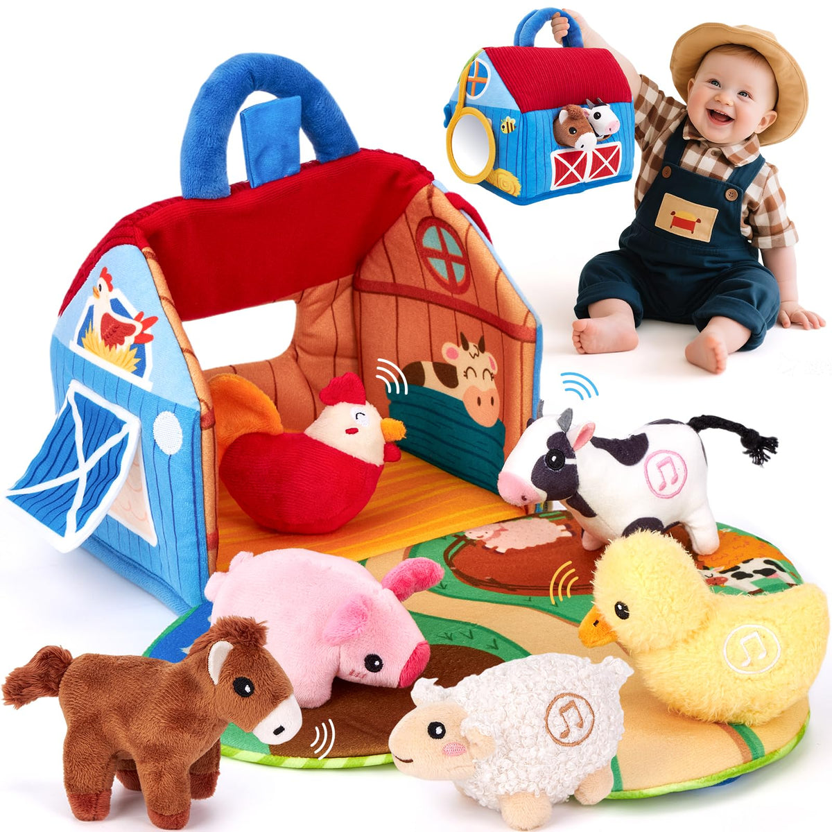 Hahaland Surprise Barn with talking farm animals; interactive sounds support early sound recognition.