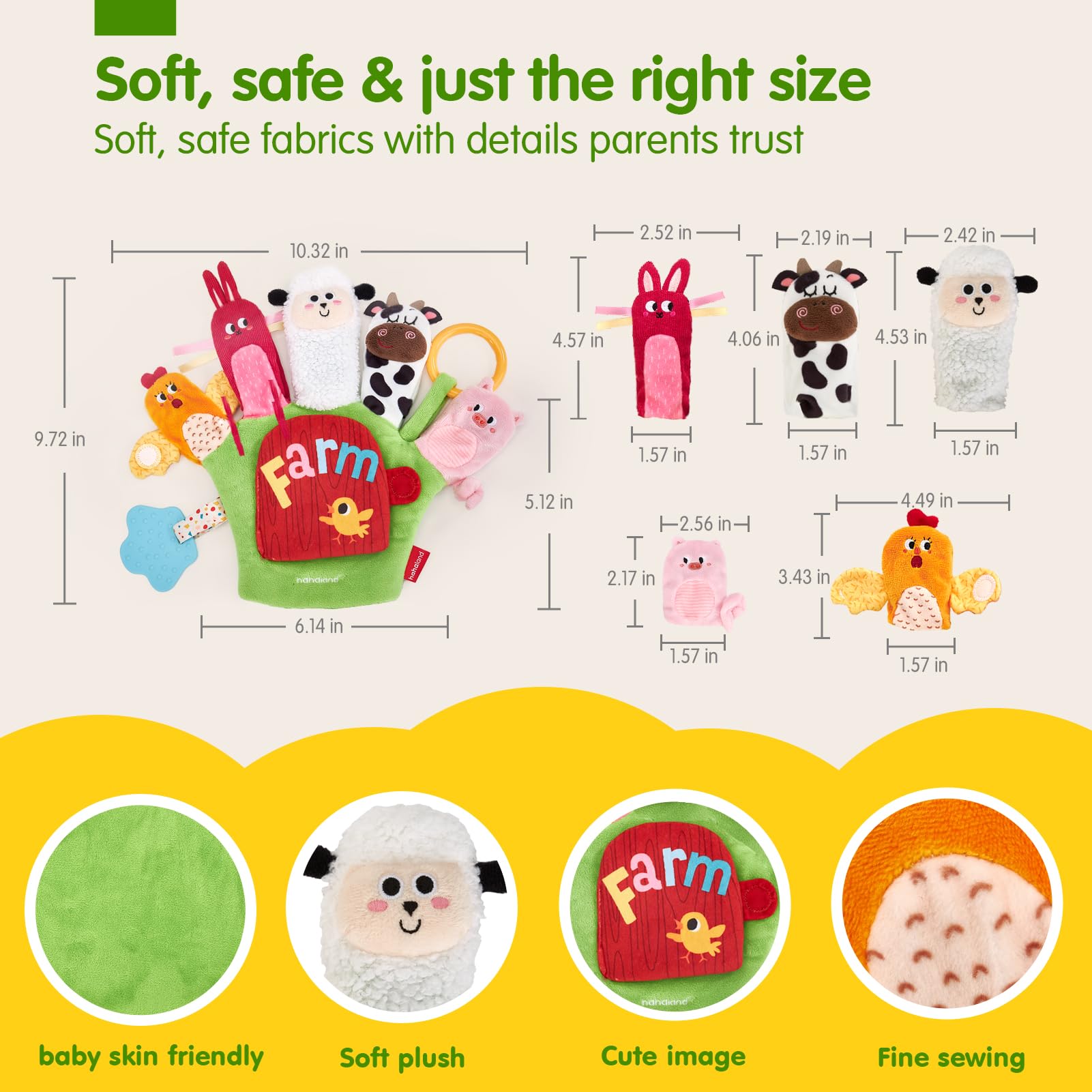 Hahaland food-grade silicone teether offers safe teething relief.