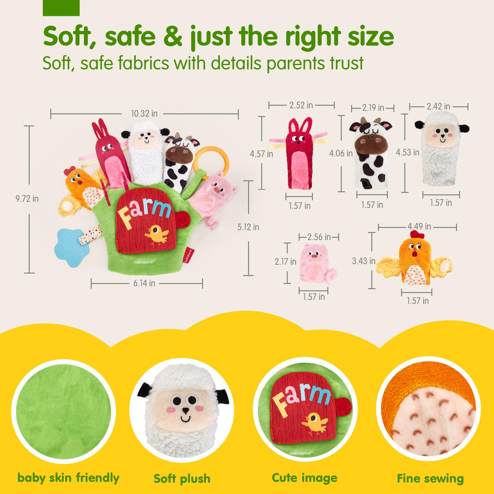 Hahaland food-grade silicone teether offers safe teething relief.