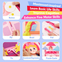 Hahaland travel-friendly busy book keeps little hands busy during trips.