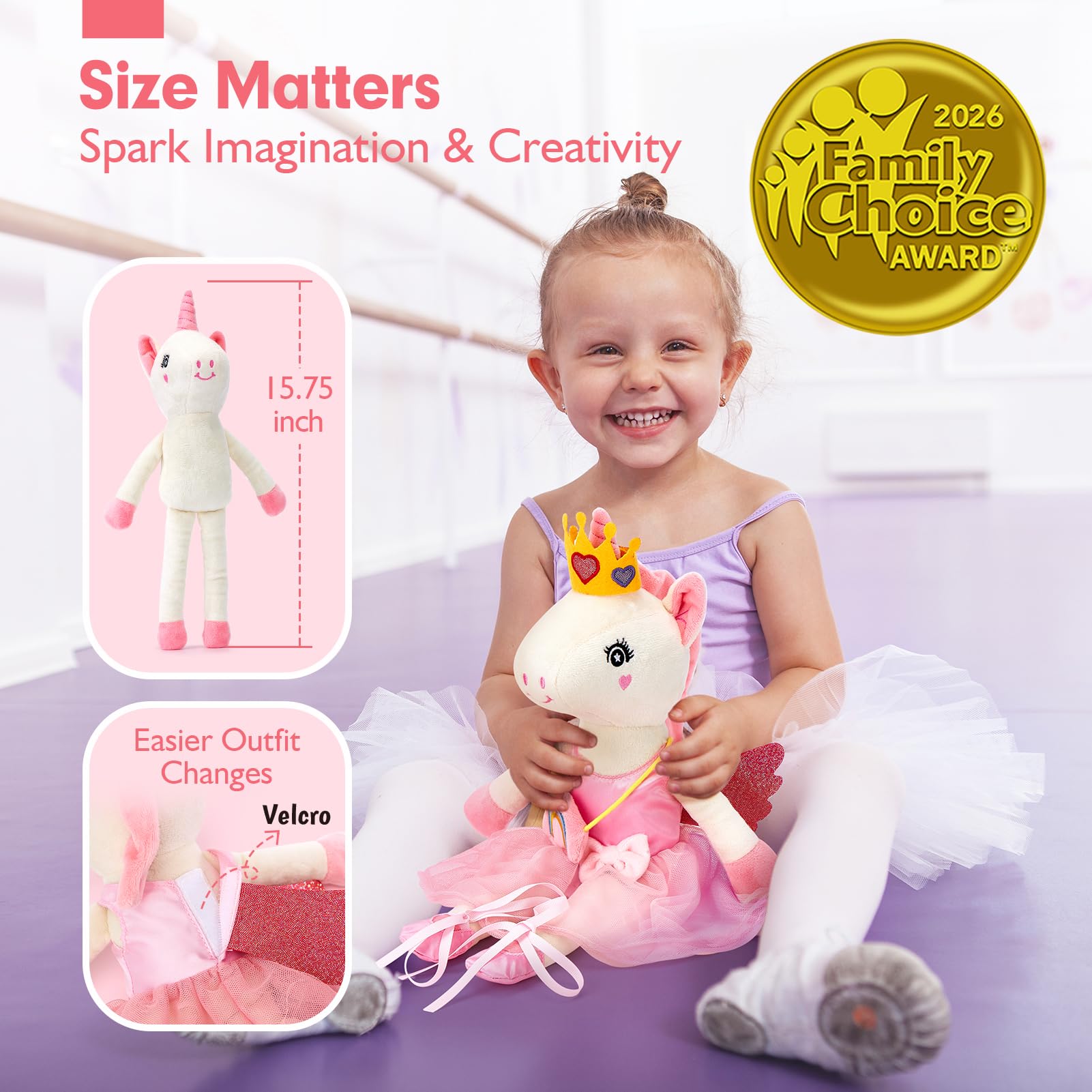 hahaland unicorns plush carry bag with doll set for portable play