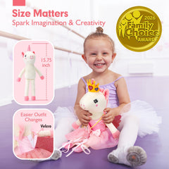hahaland unicorns plush carry bag with doll set for portable play