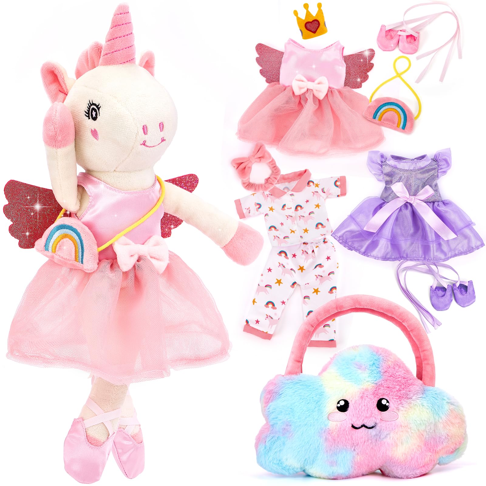 hahaland unicorns ballerina doll for soft cuddles and imaginative dress-up play