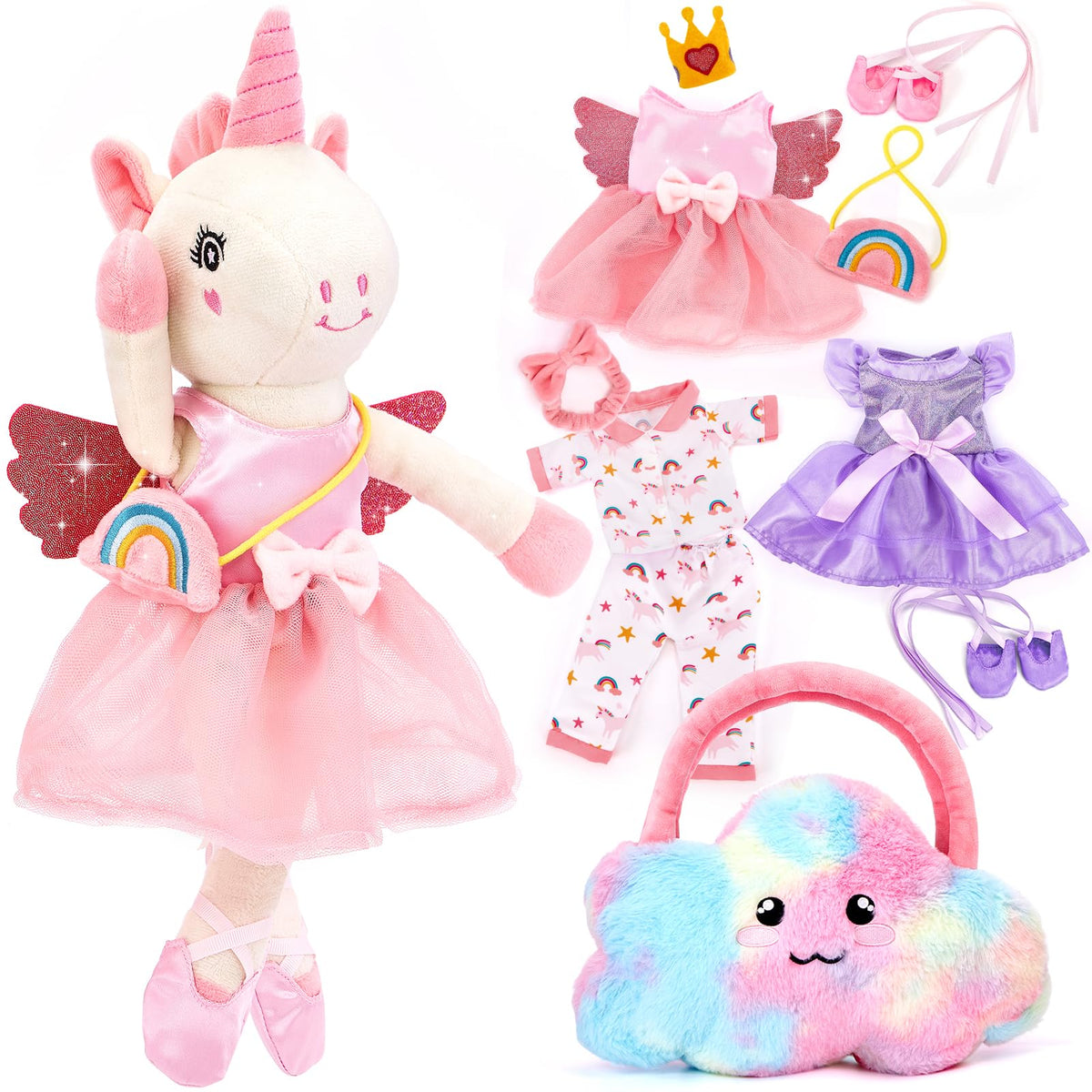 hahaland unicorns ballerina doll for soft cuddles and imaginative dress-up play