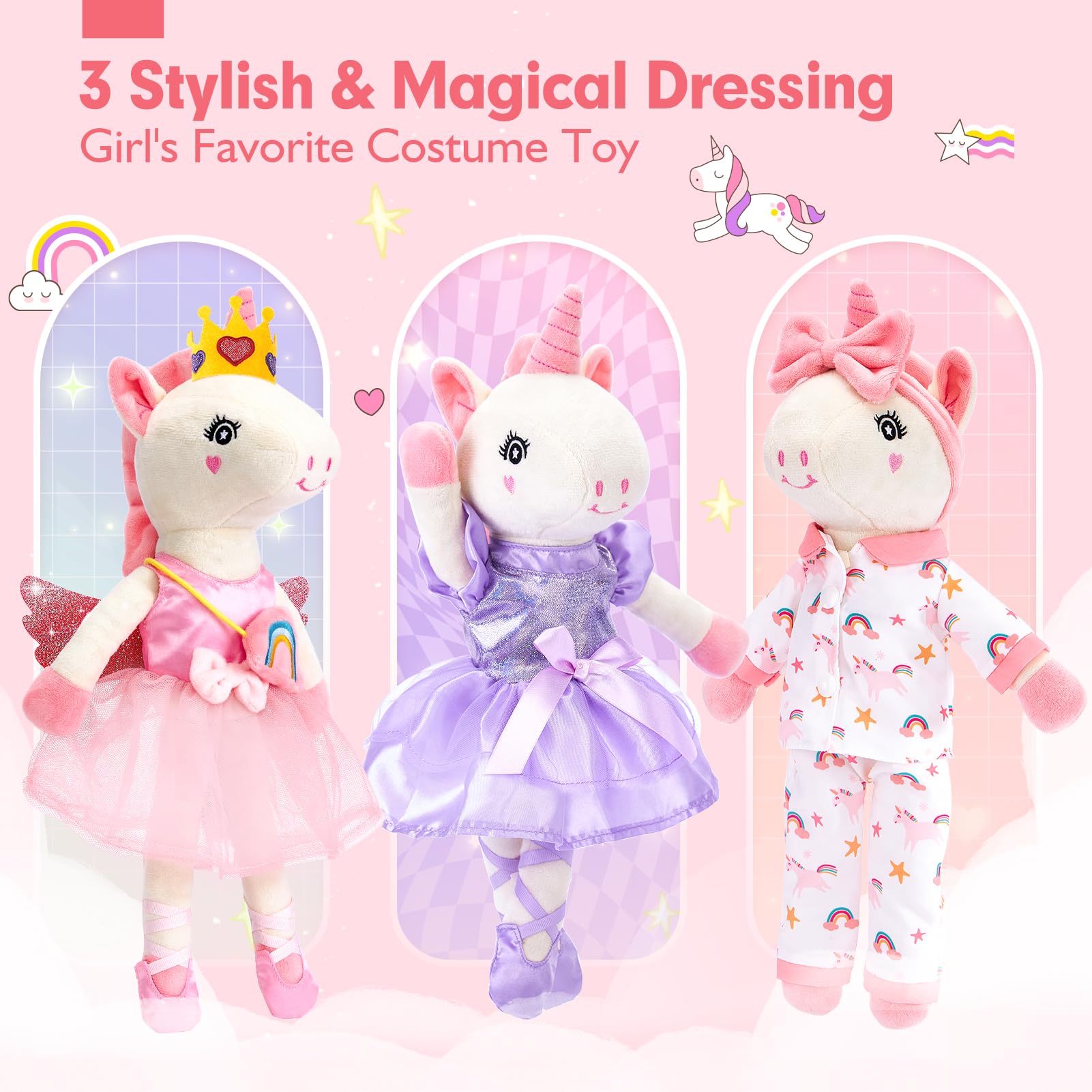 hahaland unicorns soft material doll delivers safe, comforting bedtime snuggles
