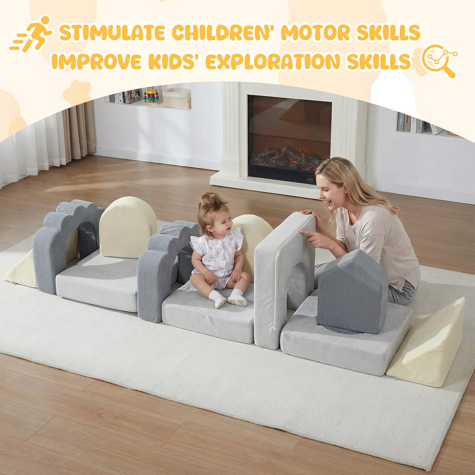 HAHASOLE expandable climb system grows with toddlers and enhances mobility.