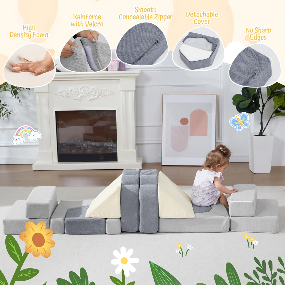 HAHASOLE soft foam play structure provides a comfortable climbing experience.