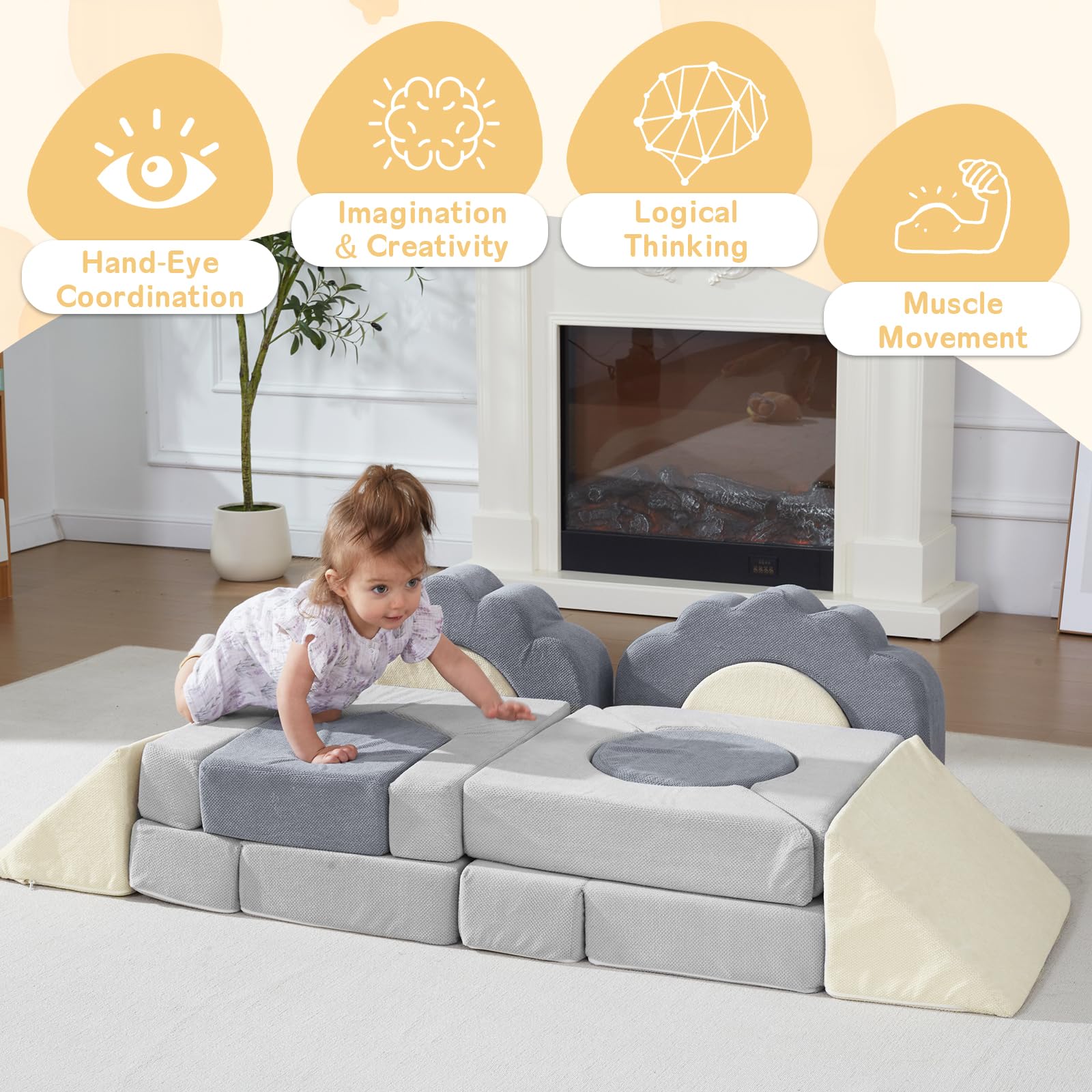 HAHASOLE toddler climbing activity supports movement and coordination at home.