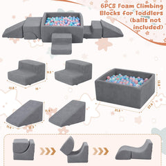 HAHASOLE triangular slopes provide climbing paths that improve balance and gross motor skills.