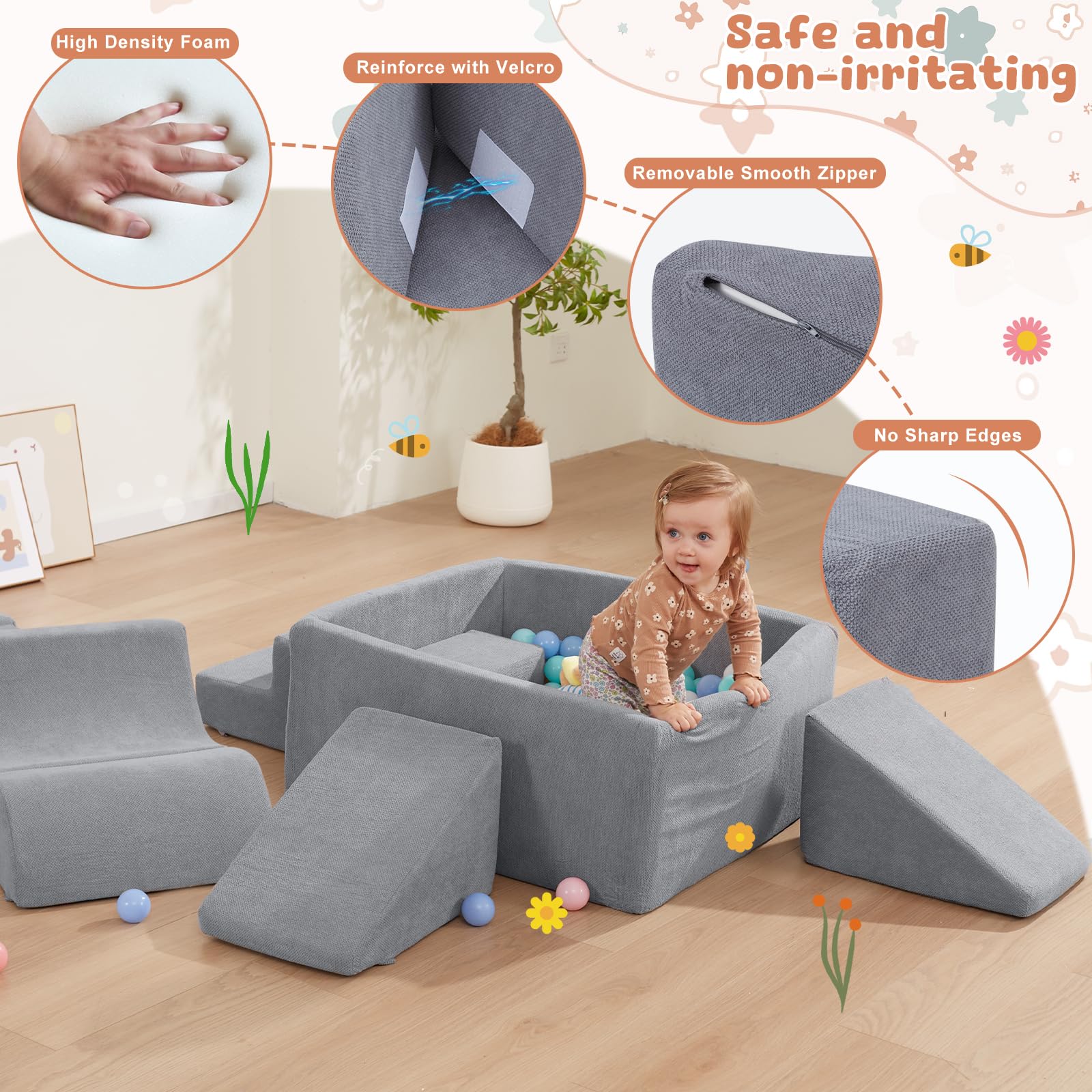 HAHASOLE two-tier stairs enable confident climbs and independent exploration.