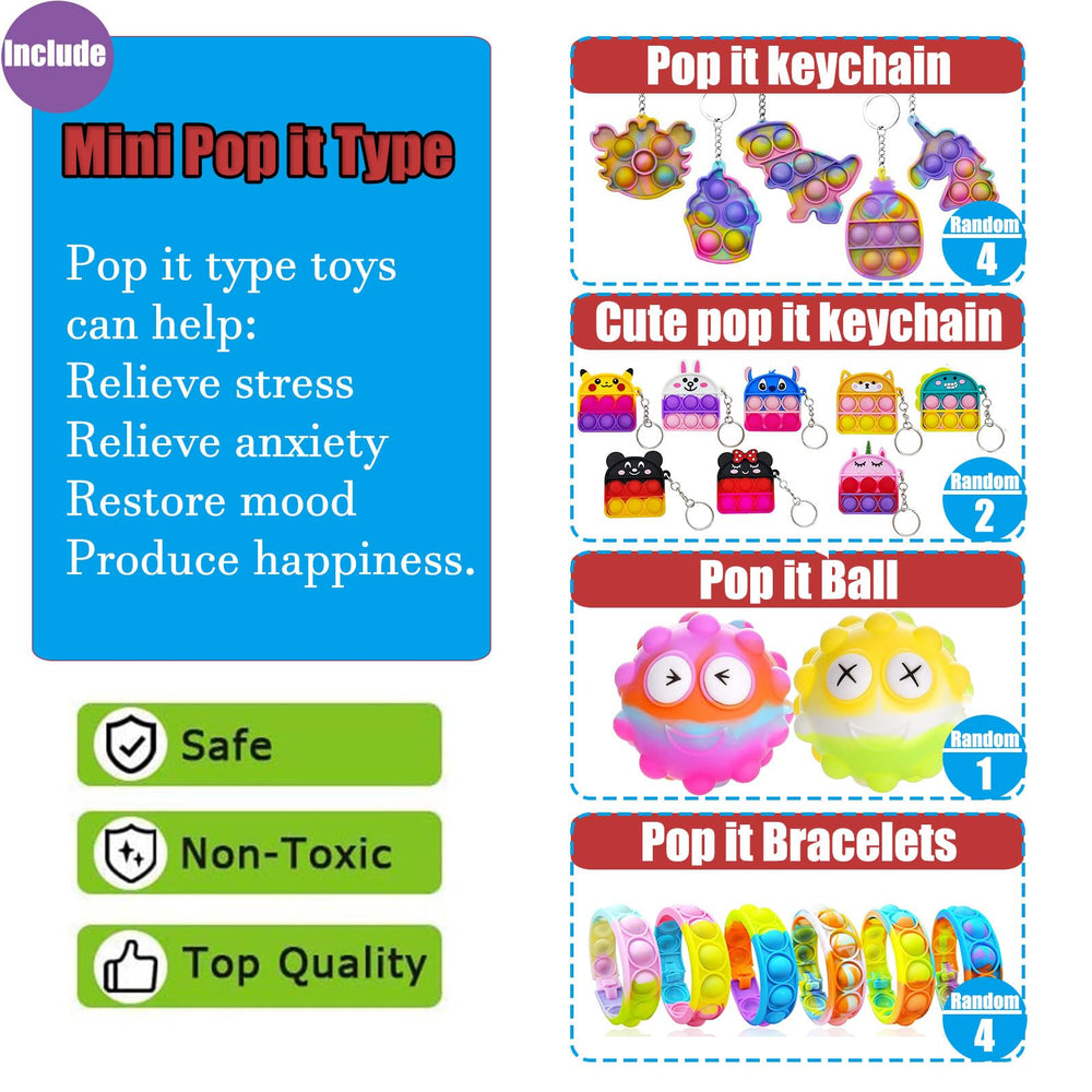 HAICORO cute pop fidget keychain with colorful design and grip.