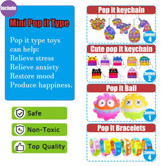 HAICORO cute pop fidget keychain with colorful design and grip.