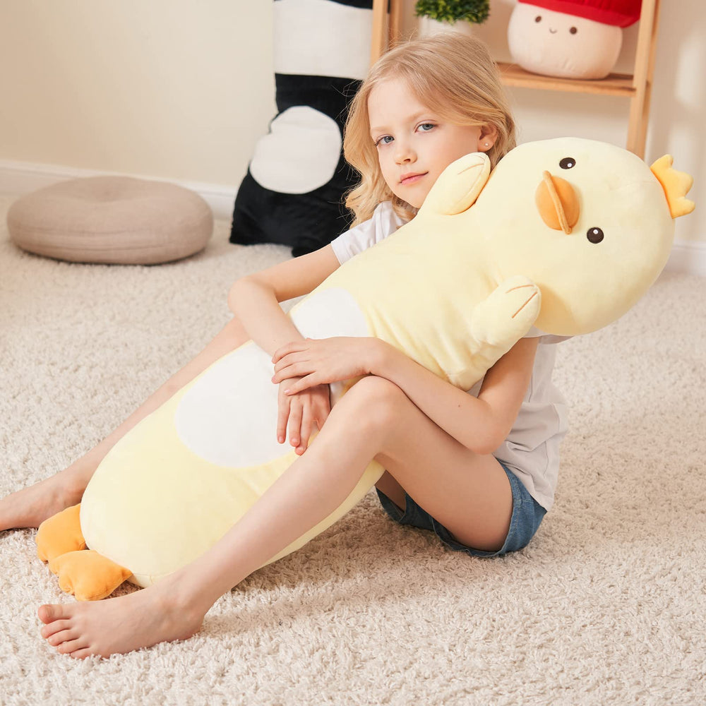 HAIJUNYA kawaii yellow duck soft plush offers cuddly bedtime comfort.