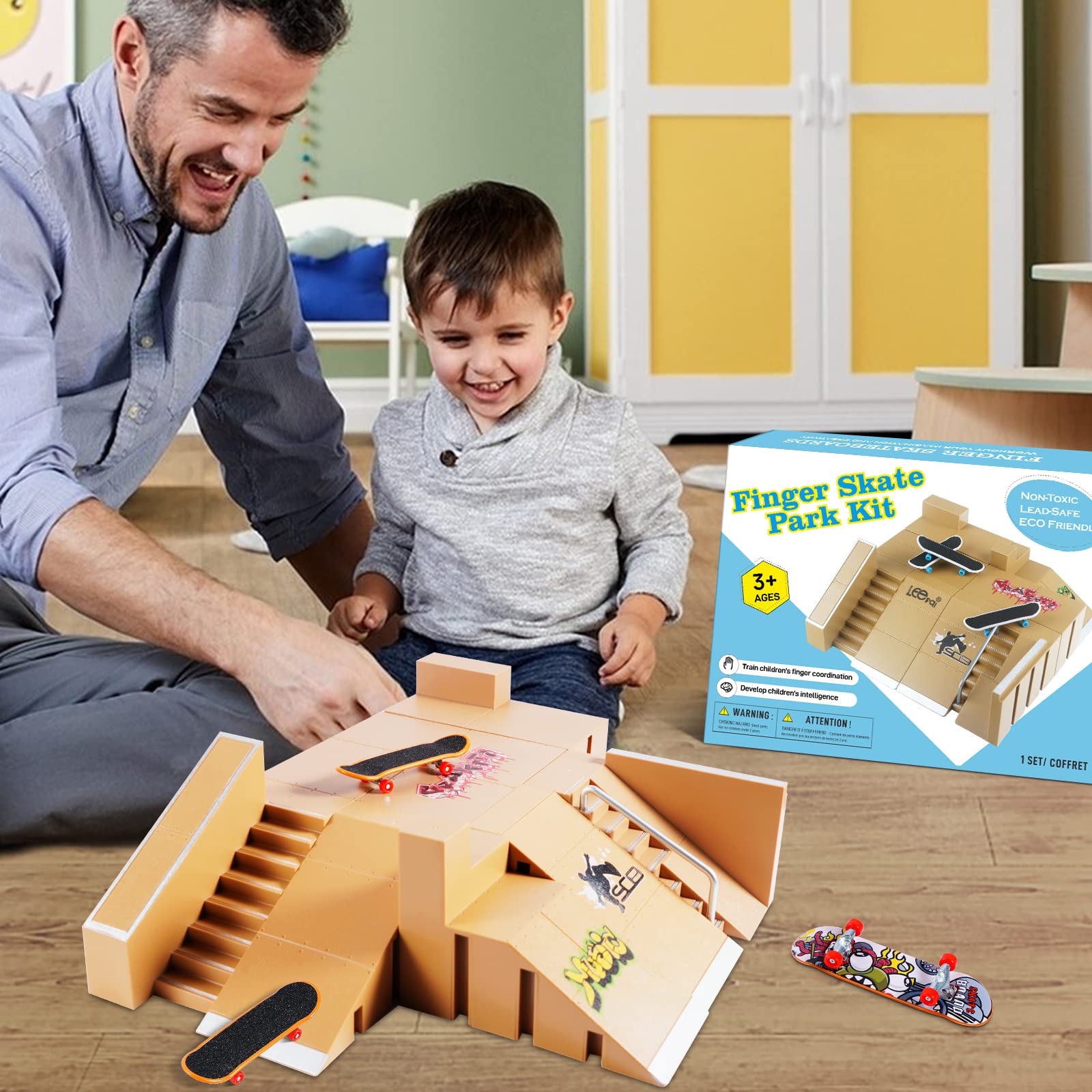 Hailey&Elijah fingerboard ramps and stairs for practice and imaginative play.