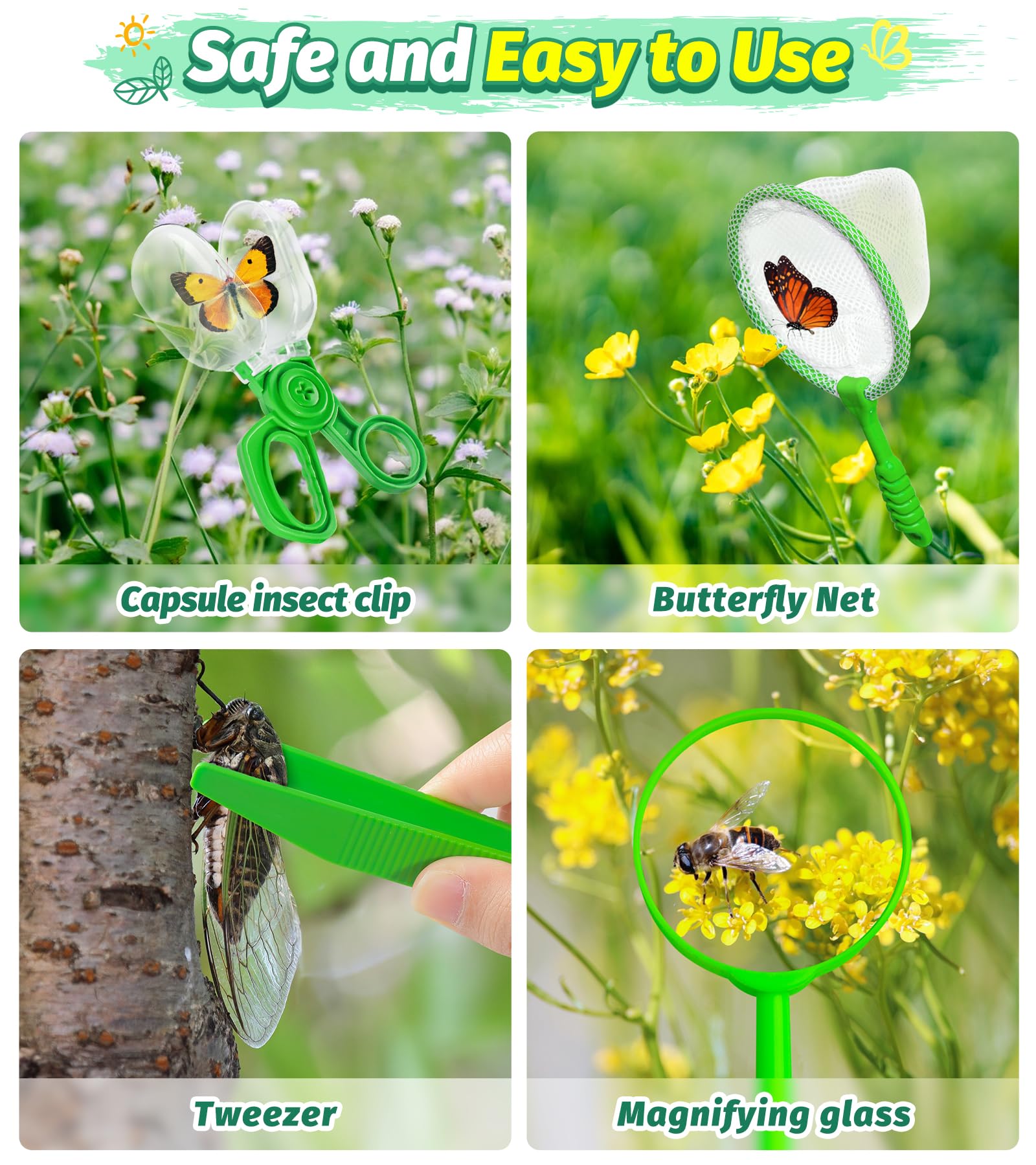 HAIMST precision tweezers for careful, kid-friendly insect handling