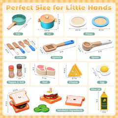 HAIMST wooden utensils and tableware with smooth edges for safe toddler use.