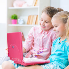 HAIOUMM Kids laptop screen shows 65 learning modes for varied activities.