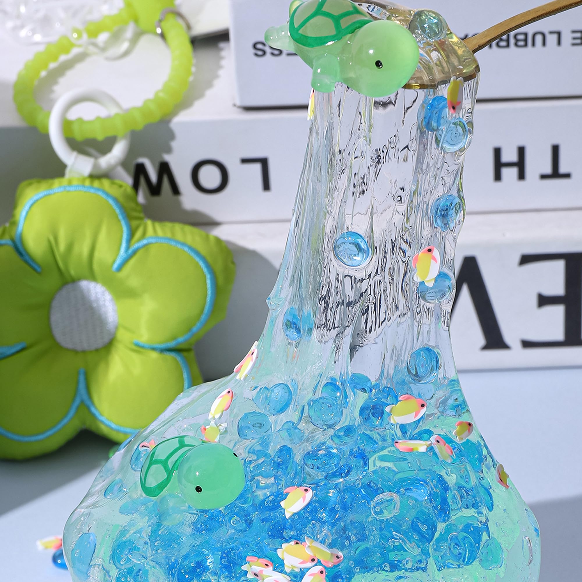 Haixforu crunchy slime texture close-up showcases satisfying popping and kneading sensations