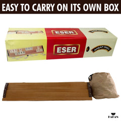 Hakan Okey tile pouch keeps pieces tidy for travel and storage.