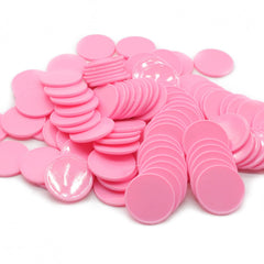 HAKITAROOM pink opaque learning counters ready for color sorting activities in storage box.