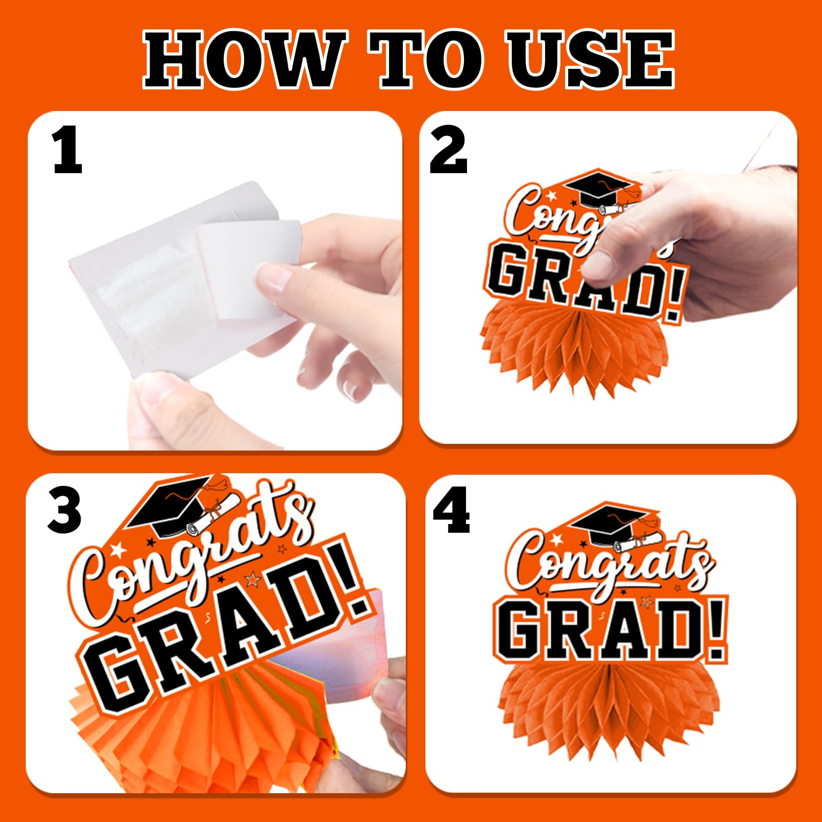 Hakoti bachelor cap, stars and diplomas centerpiece brighten graduation tables