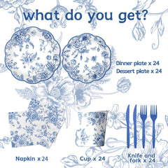 HAKOTI blue floral plates 7-inch add charm to tea parties.