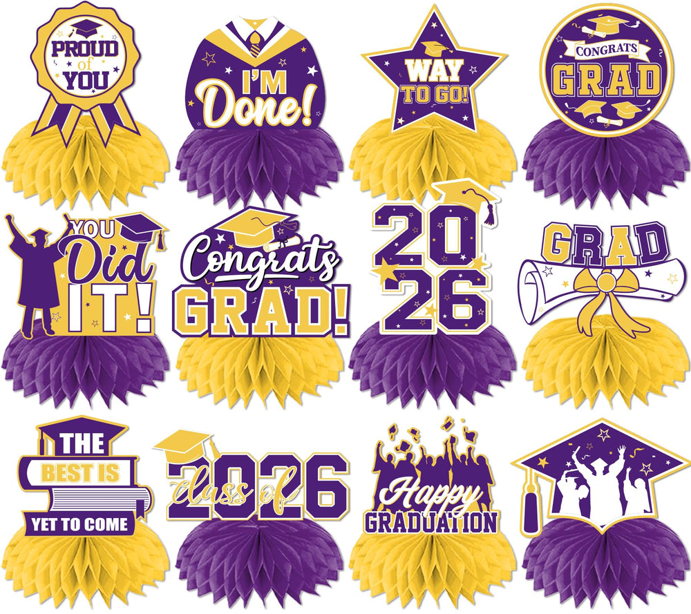 HAKOTI Class of 2026 centerpiece with diploma for photo-worthy graduation tables
