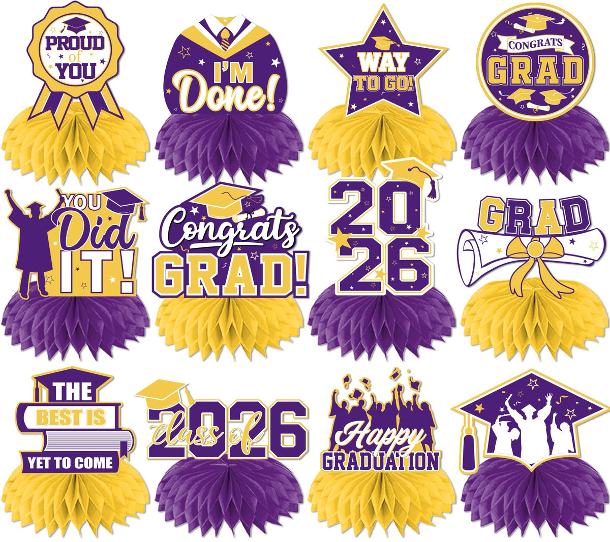 HAKOTI Class of 2026 centerpiece with diploma for photo-worthy graduation tables