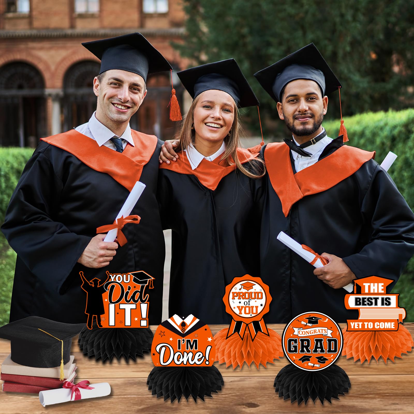 Hakoti durable double-sided cardstock centerpieces withstand celebration