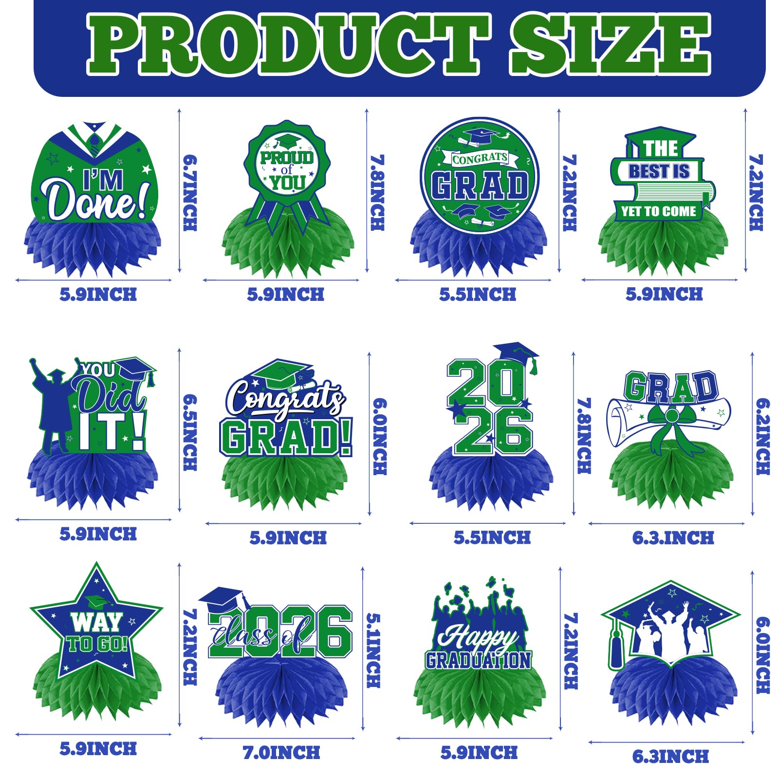 HAKOTI durable double-sided cardstock centerpieces with a glossy finish for long-lasting celebrations.