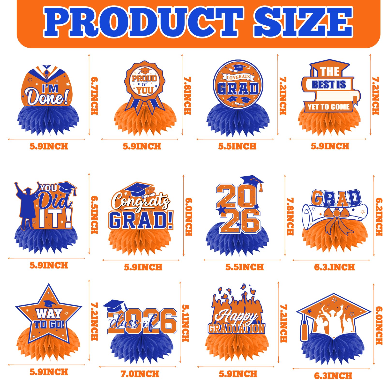 HAKOTI orange-blue stars centerpiece adds festive sparkle to celebrations.
