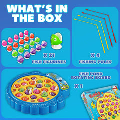 Haktoys Fishing Game four poles enable multiplayer rounds for social play.