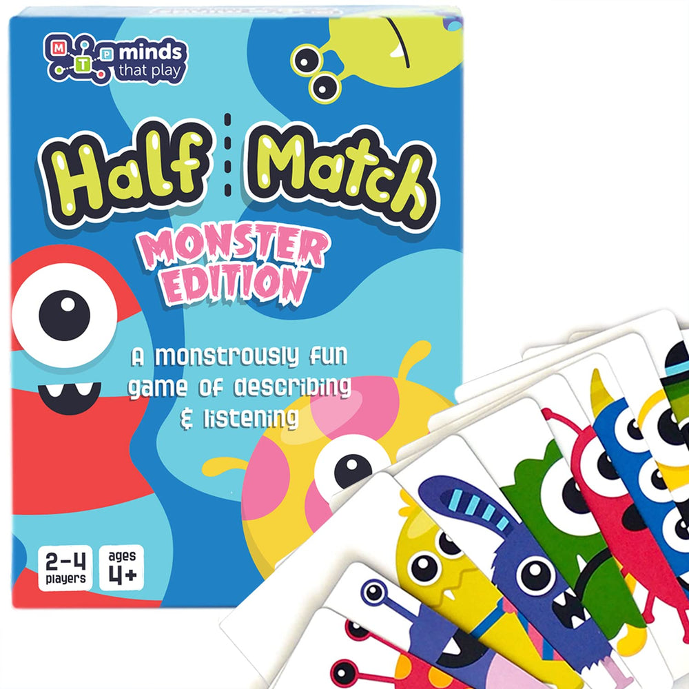 Half Match Minds That Play Monster Edition box for screen-free family play.
