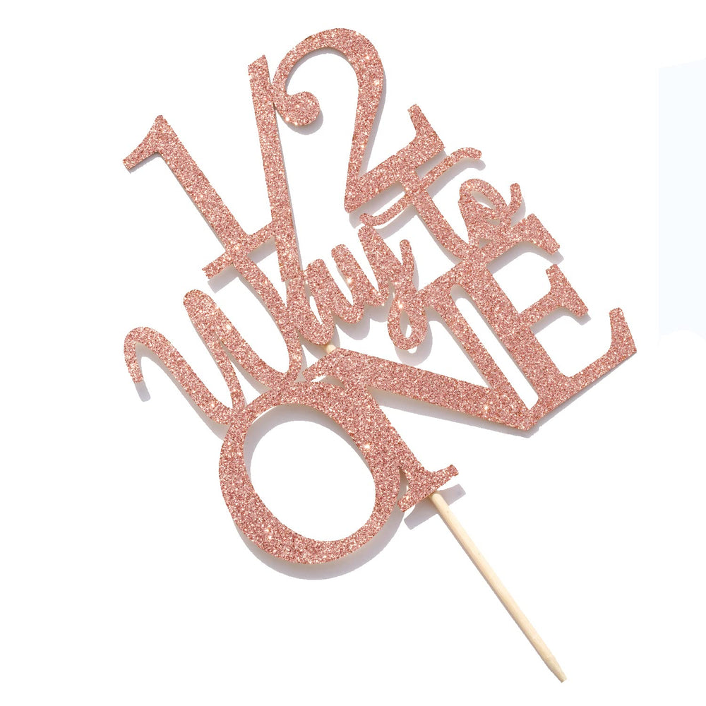 1/2 Way to One cake topper sparkling decor for half birthdays