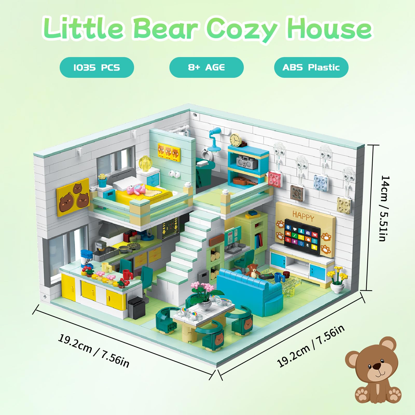 Hallisun Friends House Building Block Set bedroom layout encourages cooperative building and cozy display