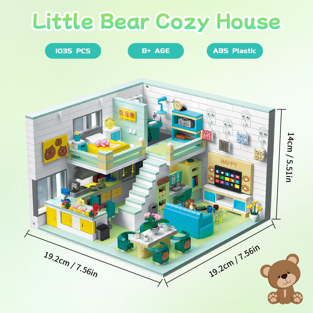 Hallisun Friends House Building Block Set bedroom layout encourages cooperative building and cozy display