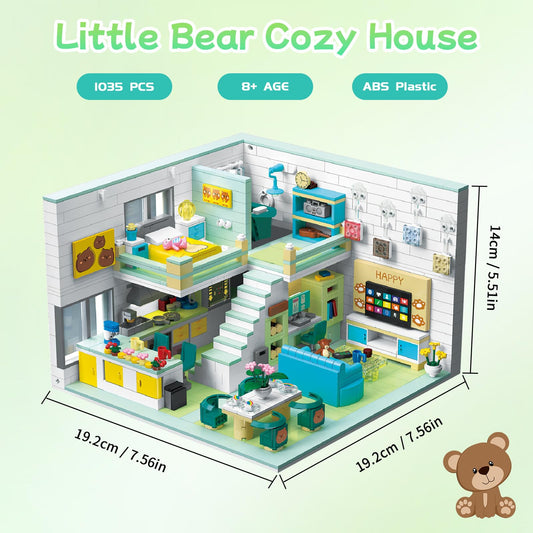 Hallisun Friends House Building Block Set bedroom layout encourages cooperative building and cozy display