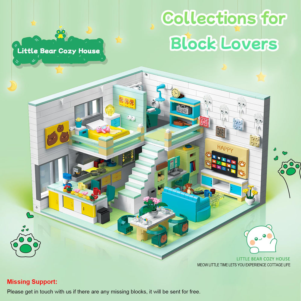 Hallisun Friends House Building Block Set dining room scene supports storytelling