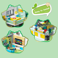 Hallisun Friends House Building Block Set kitchen area promotes hands-on creativity