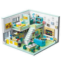 Hallisun Friends House Building Block Set living room scene for imaginative play and display