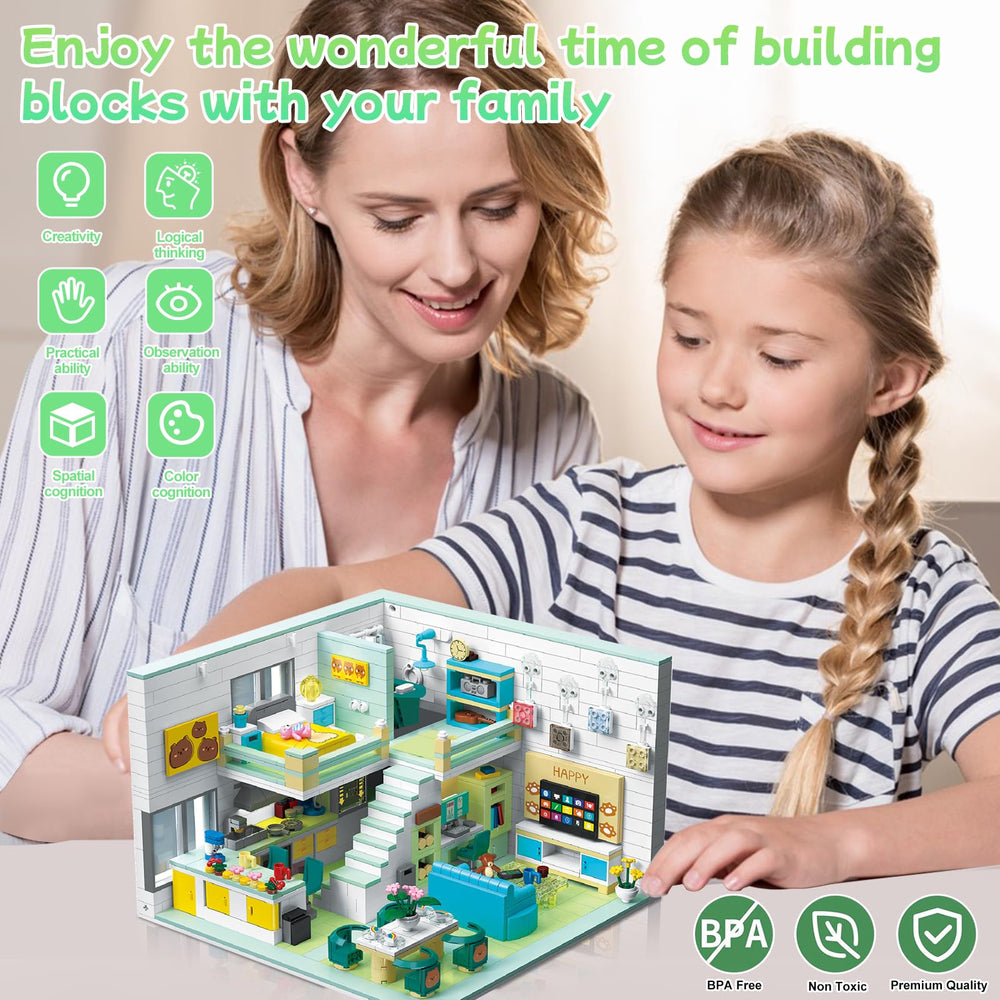 Hallisun Friends House Building Block Set study room area focuses creativity