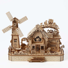 Hallisun windmill house illuminated by LED lighting for cozy home decor.
