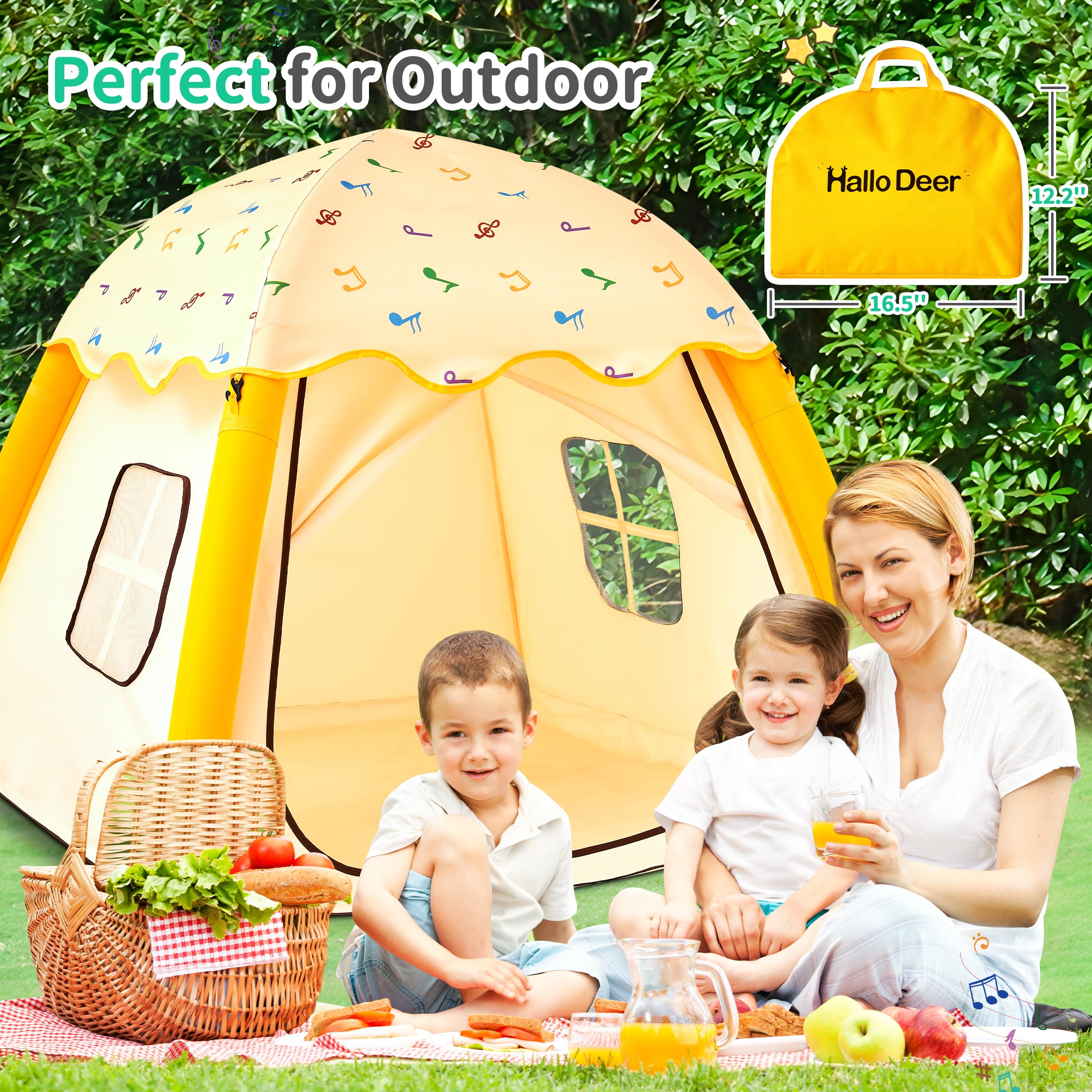 HalloDeer portable storage bag keeps the tent compact.