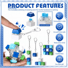 Halloscume keyboard fidget blue-green style 3 with detachable keys for customization.
