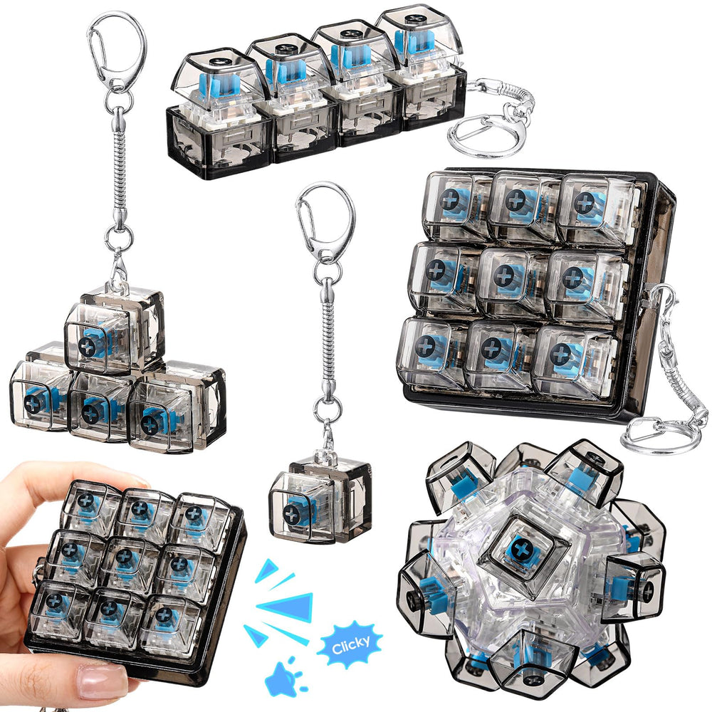 Halloscume 5-pcs keyboard fidget clicker set with varied styles for on-the-go relief.