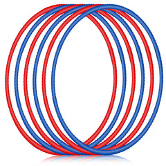 Halloscume 6 pcs exercise hoop set shown as a complete colorful configuration for versatile play